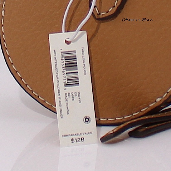 Tory Burch Thea Coin Pouch Keychain In Tiramisu Brown - Picture 4 of 4